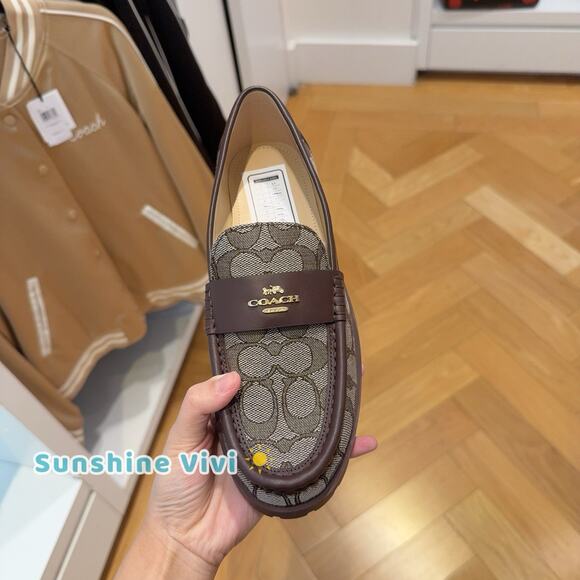 NWT Coach Women's Janie Loafer Signature jacquard Maple CZ087 US 11 - Picture 1 of 11